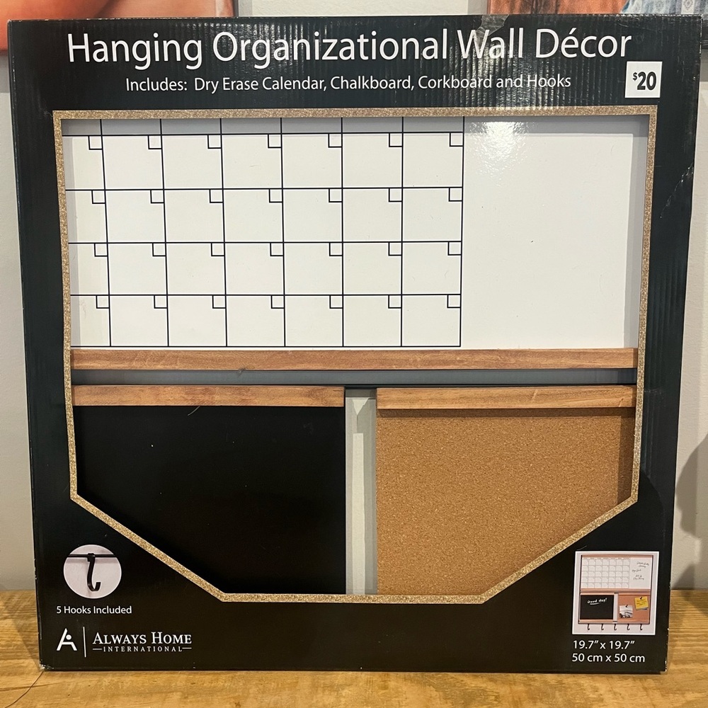 Home hanging wall decor calendar chalk‎ board NWT